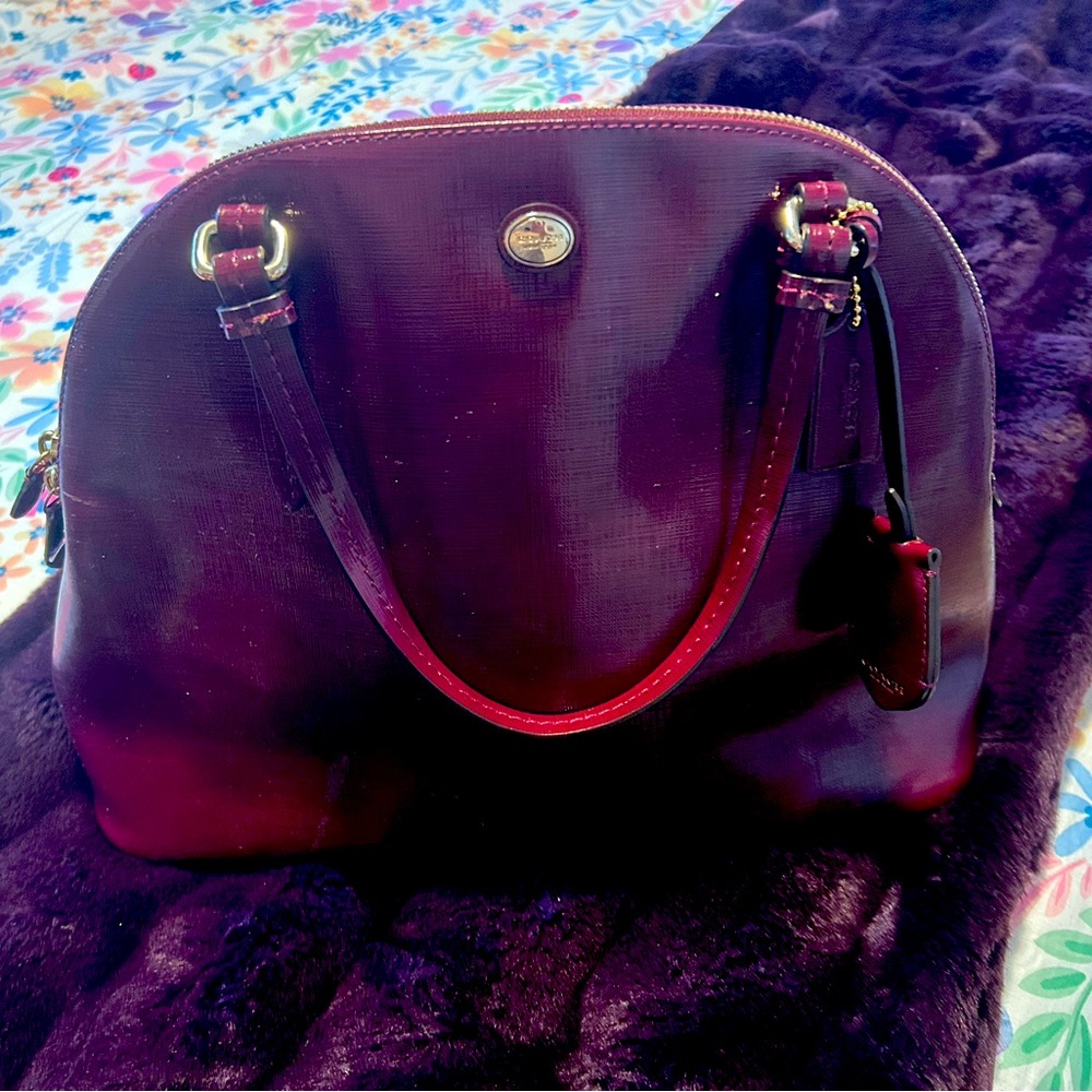 Rich purple Coach purse. Very good condition, used only a few times.